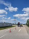 THV-Ausbildung - Praktische Ausbildung Verkehrsabsicherung (Bild: Daniel Spörel/THW Augsburg)