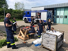 Hochwasserschutzausbildung mit unserer Grundausbildungsgruppe (Bild: THW Augsburg/Stefan Großmann)