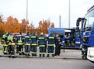 Einsatzbesprechung der Evakuierungskräfte am Bereitstellungsraum Messe  (Bild: THW Augsburg/Dieter Seebach)