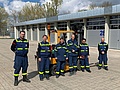 Fünf neue Staplerfahrer für den Ortsverband mit Prüfer Mathias Fischer (rechts) (Bild: THW Augsburg)