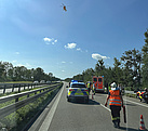 THV Bereitschaftsdienst - Motorradunfall auf B17 (Bild: Tobias Förg/THW Augsburg)