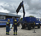 Prüfung Bereichsausbildung Ladekran in Augsburg (Bild: Nina Knoblich/THW Augsburg)