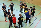 Taktische Besprechung vor dem Spiel (Bild: Dieter Seebach/THW Augsburg)