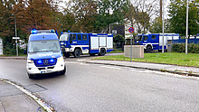 Im geschlossenen Verband auf dem Weg nach Murnau. (Bild: Michael Wetzel/THW Augsburg)