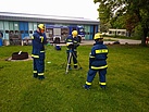 Ausbildung Bergungsgruppe - Aufbau und Inbetriebnahme der LED-Flutlichtleuchten (Bild: Siegfried Schuster/THW Augsburg)
