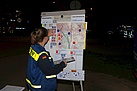 Alle eingesetzten Evakuierungs- und Absperrkräfte werden erfasst auf der Lagekarte dargestellt. (Bild: THW Augsburg/Dieter Seebach)